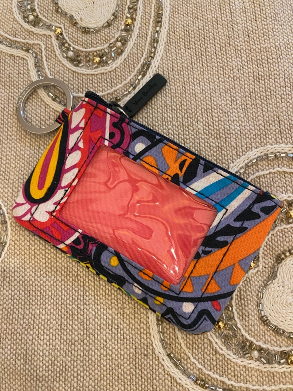 Vera Bradley Multicolor Paisley Keychain ID Card & card holder